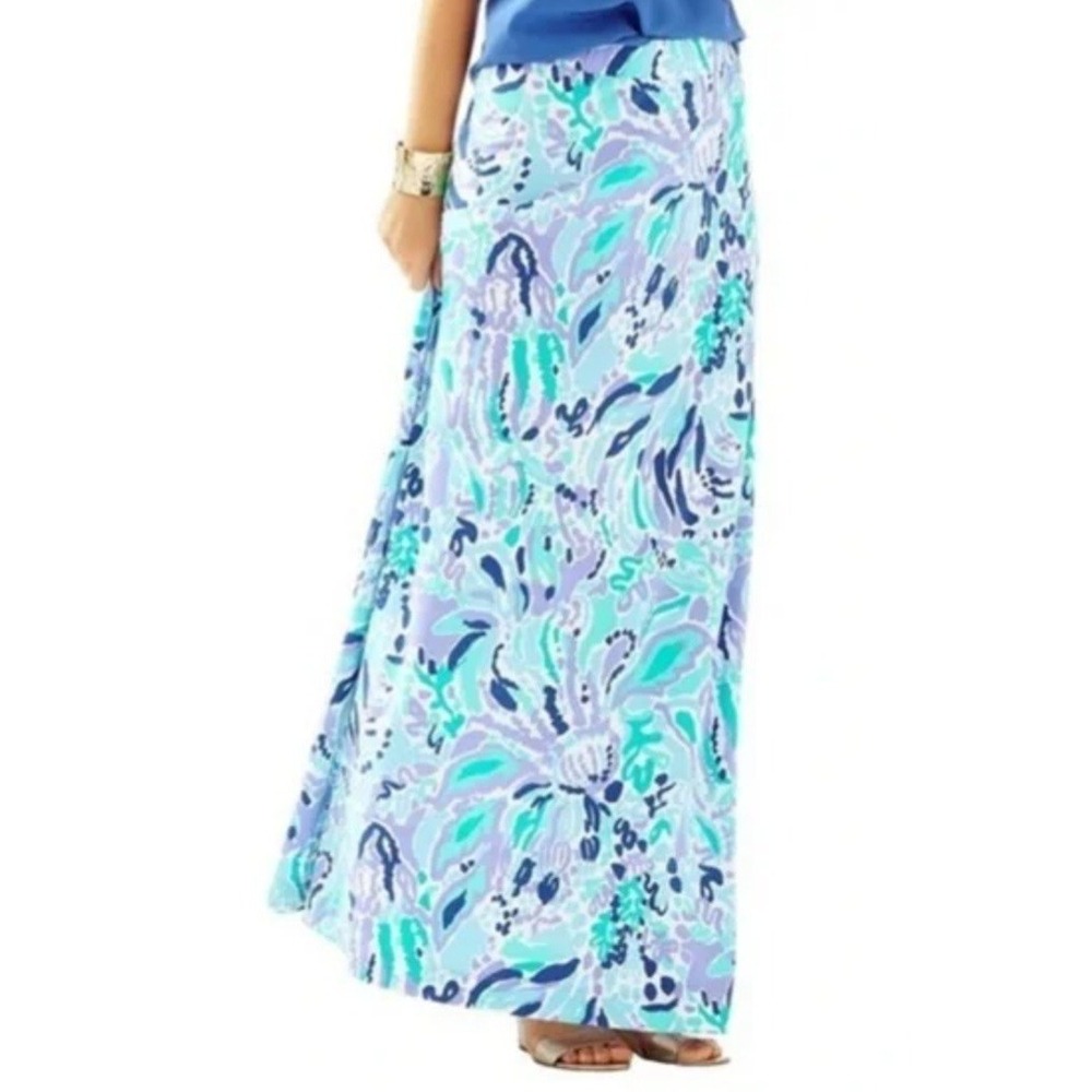NWT Lilly Pulitzer Nola Maxi Skirt Womens XS Elastic Waist Colorful MSRP $138